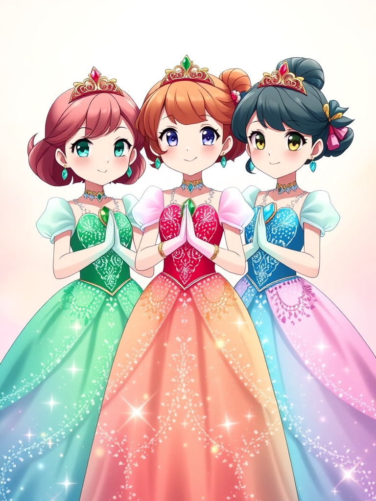 ستین و سوین و سلین سه دختر سه قلو هستند و شبیه هم هستند
اگه زمرد و یاقوت و فیروزه ملکه بودن و دارن برق می زنند و درخشان و براق هستند و لباس آنها مانند پرنسس ها است و پر از نگین های درخشان است و سه قلو هستند5