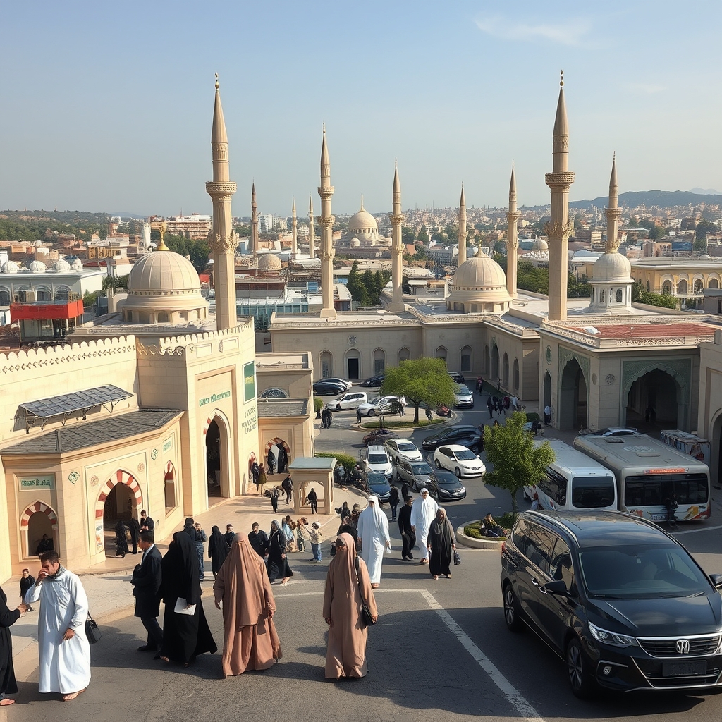 شهری با سبک معماری اسلامی و پیشرفته با امکانات مدرن مردم تحصیل کرده وخانم های باحجاب ومتدین و پر از مساجد و محل های عبادت و ساختمانهای با انرژی های تجدید پذیر و خودروهایی مدرن و زیبا 19