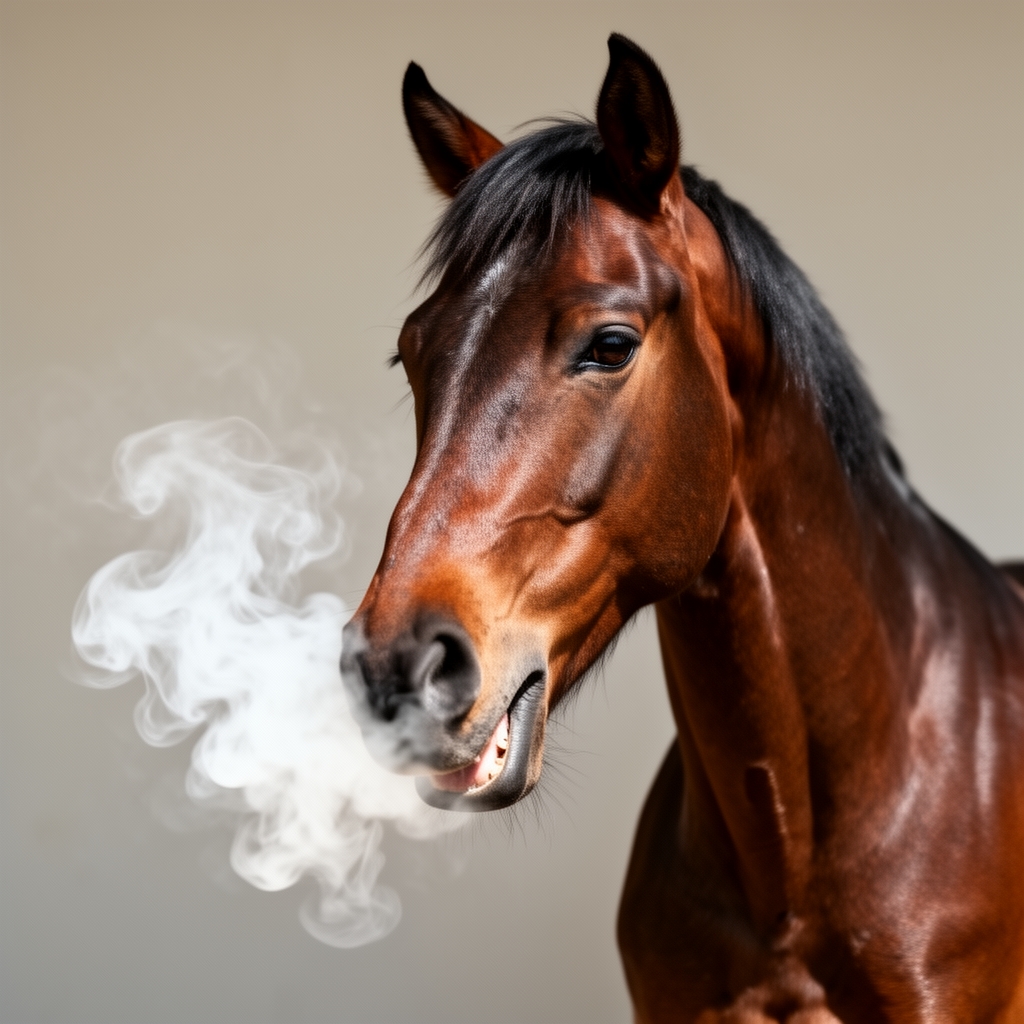 یه اسب که بخار از دهنش بیرون بیاد1