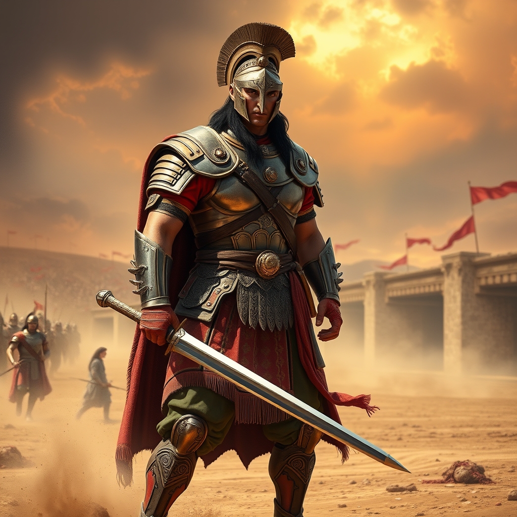 یک فرمانده ایرانی زمان هخامنشی در حال جنگ0