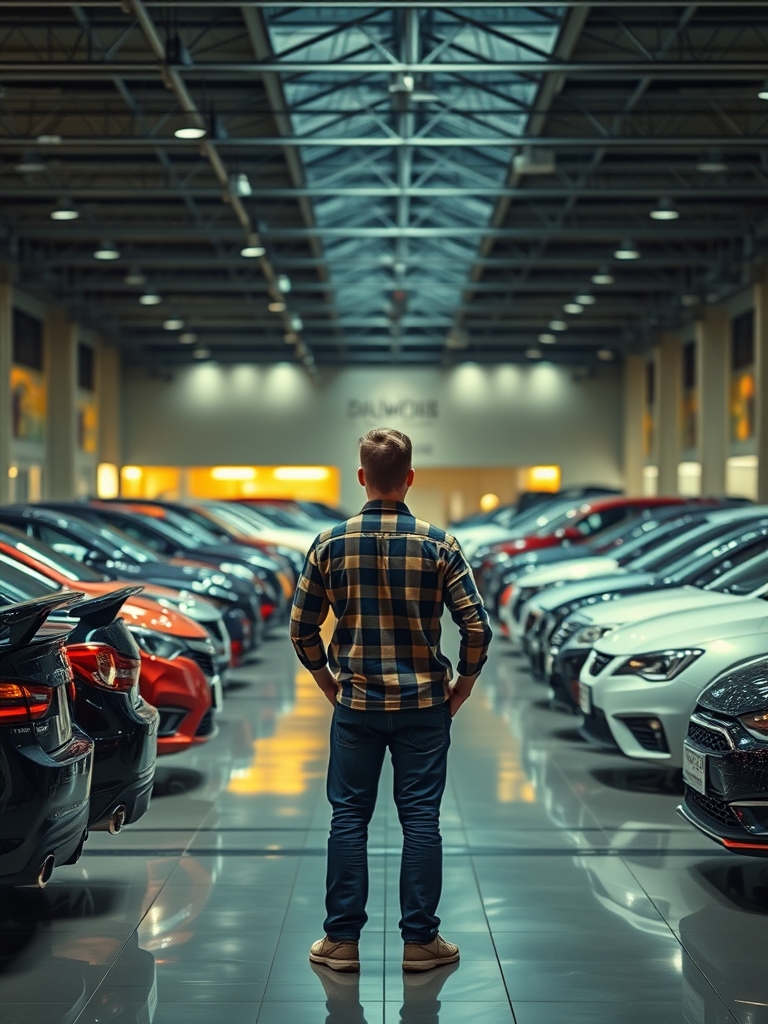 یک فرد که عاشق ماشین که جلوی یک نمایشگاه  ایستاده است و با بهت هیرت به قیمت های ماشین ها نگاه میکند 
آره واقعی0