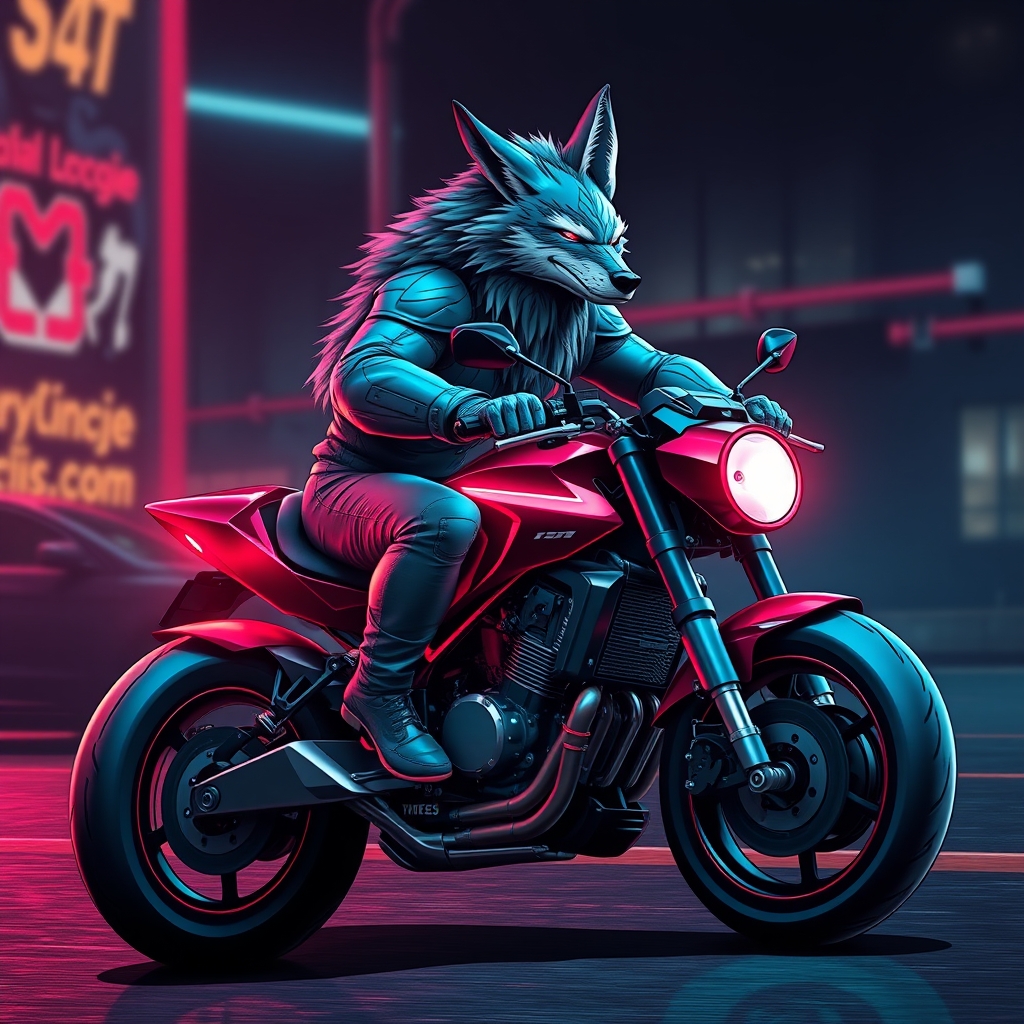 یک گرگ انسان‌نما سوار بر موتورسیکلت خفن 3