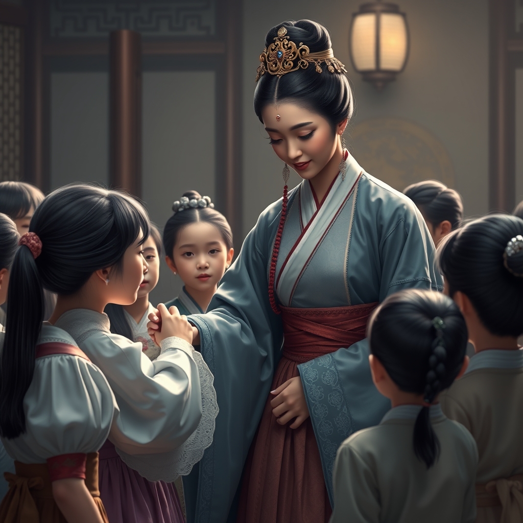 یک شاهزاده خانم کره ی قدیم که داره خدمتکار از بین بچه ها انتخاب می کنه5