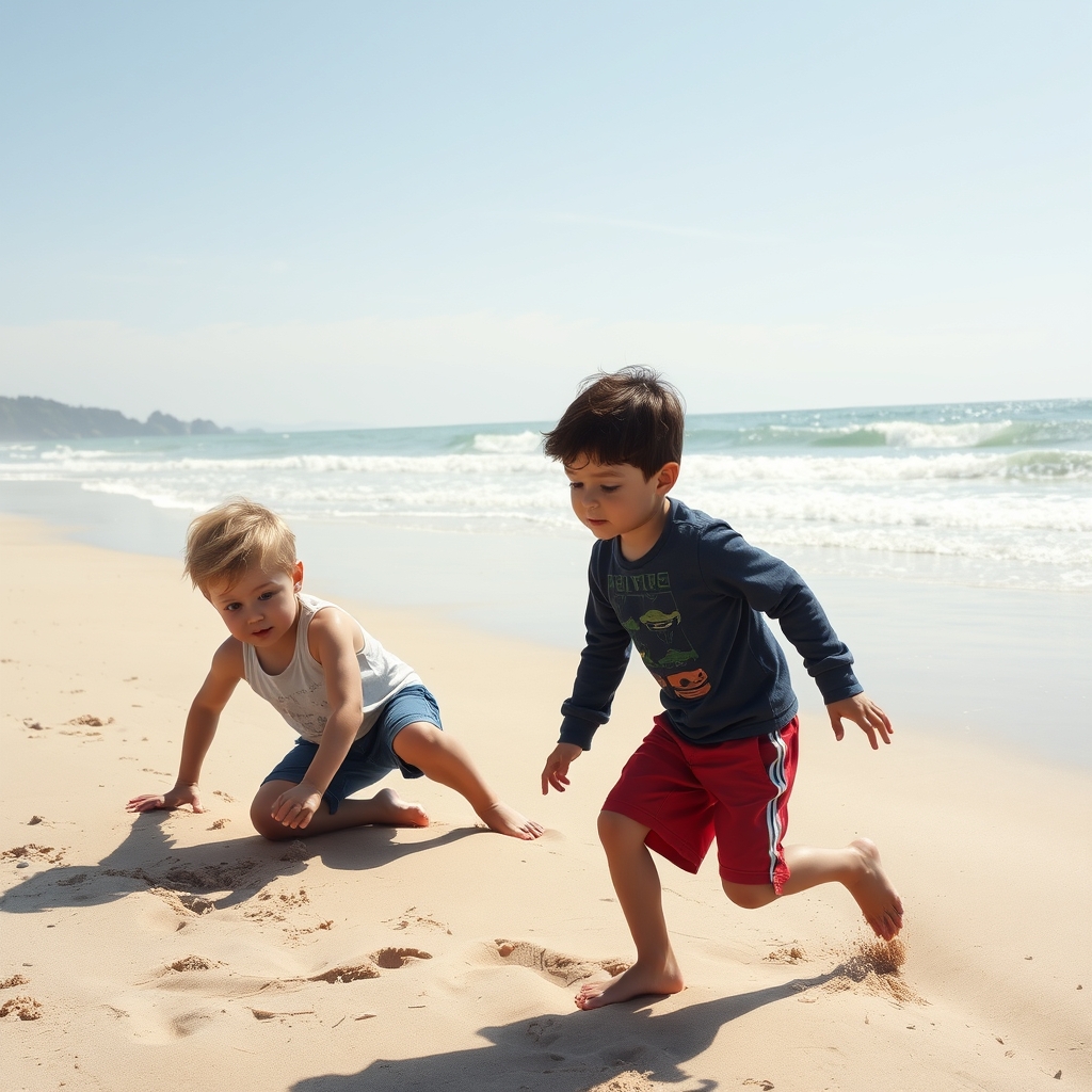 عکس دو پسر  در ساحل
14