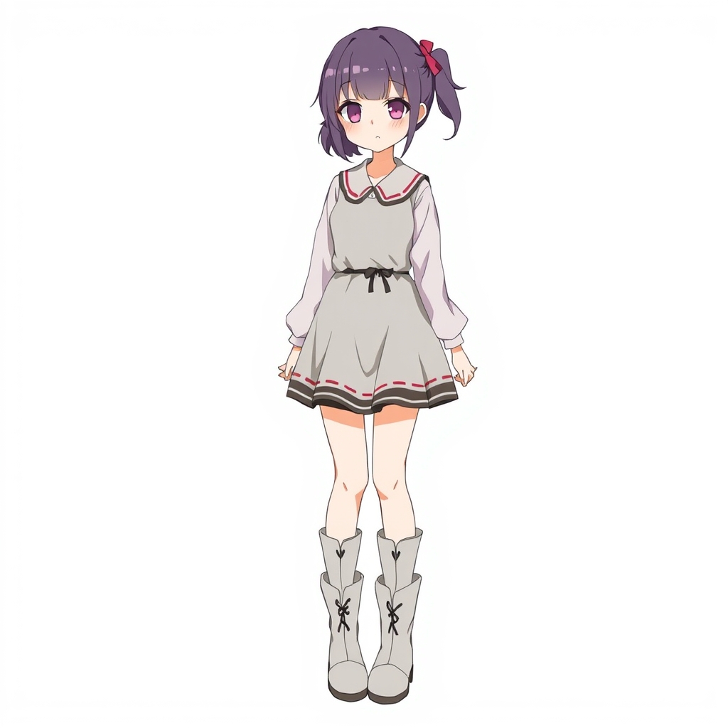 یه دختر با لباس👗👢. فضا و رنگ باشه:🤍🩶🖤🩷💜6