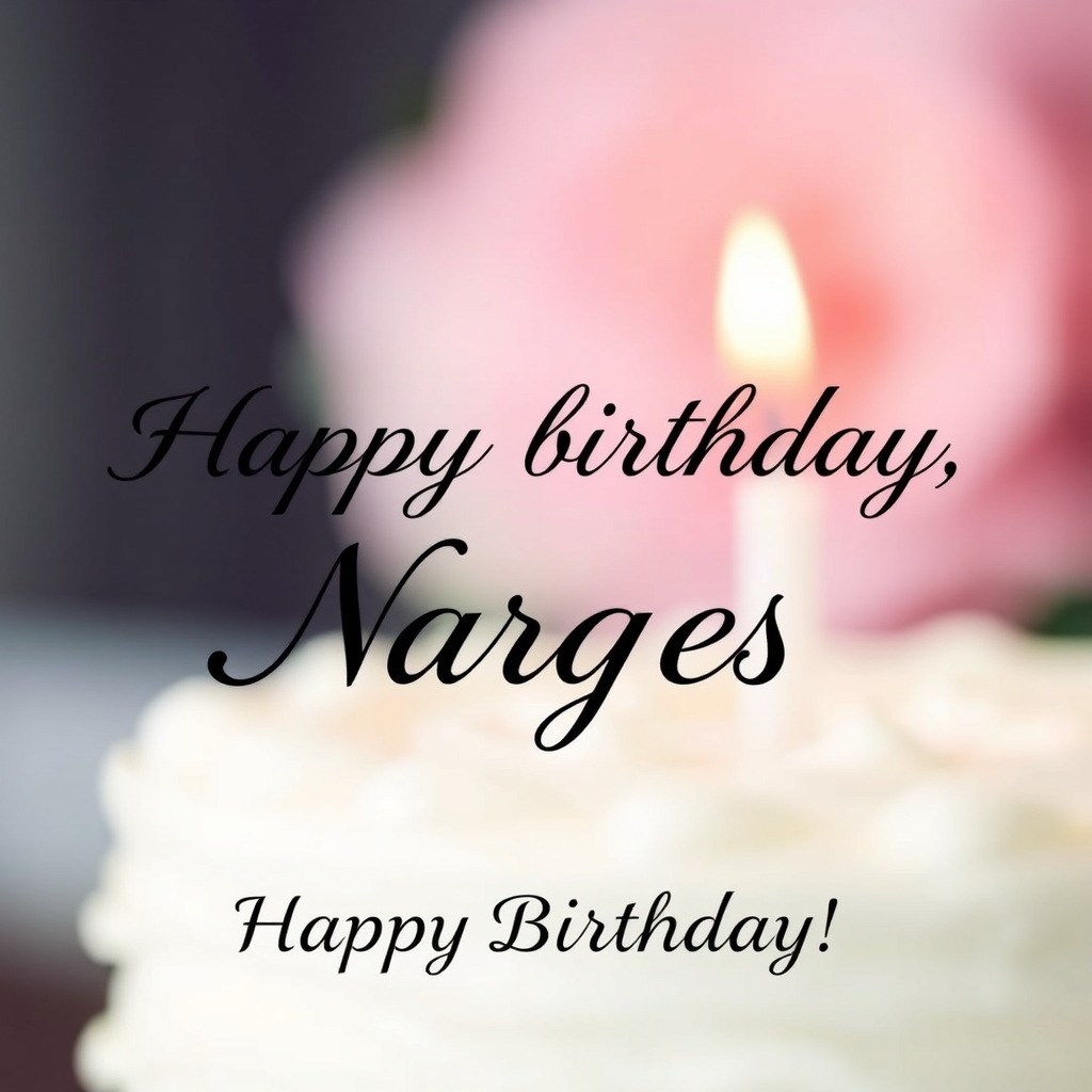 تولدم مبارک با زیر نویس انگلیسی با فونت زیبا نرگس12