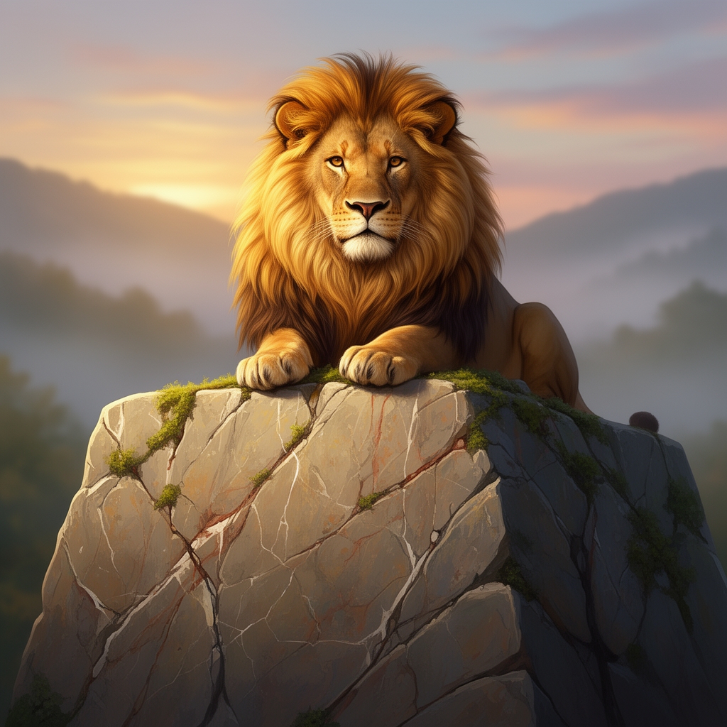 یک شیر زیبا ی ایرانی که روی یک تخته سنگ بزرگ و زیبا نشسته است5