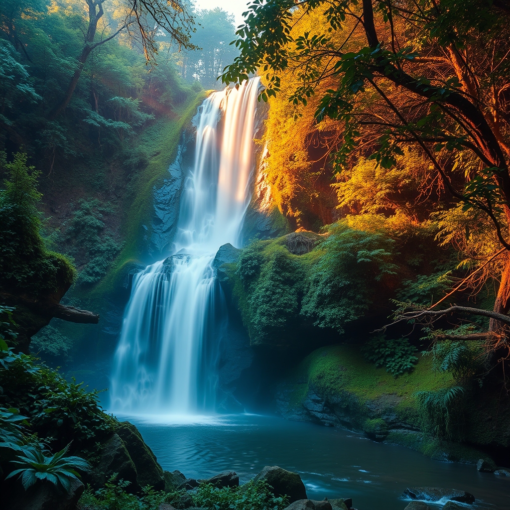 آبشاری در دل طبیعت سبز2