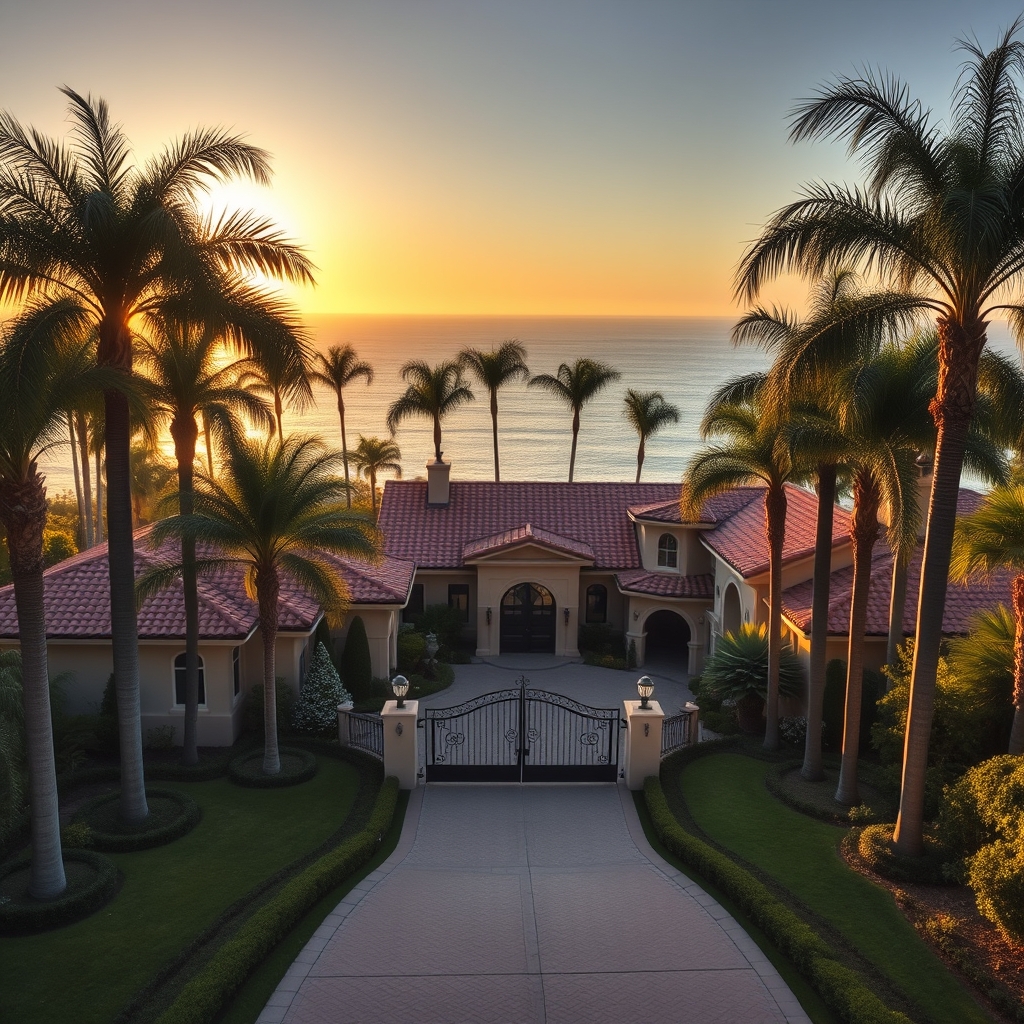 southern california luxury homes with palm tree
19