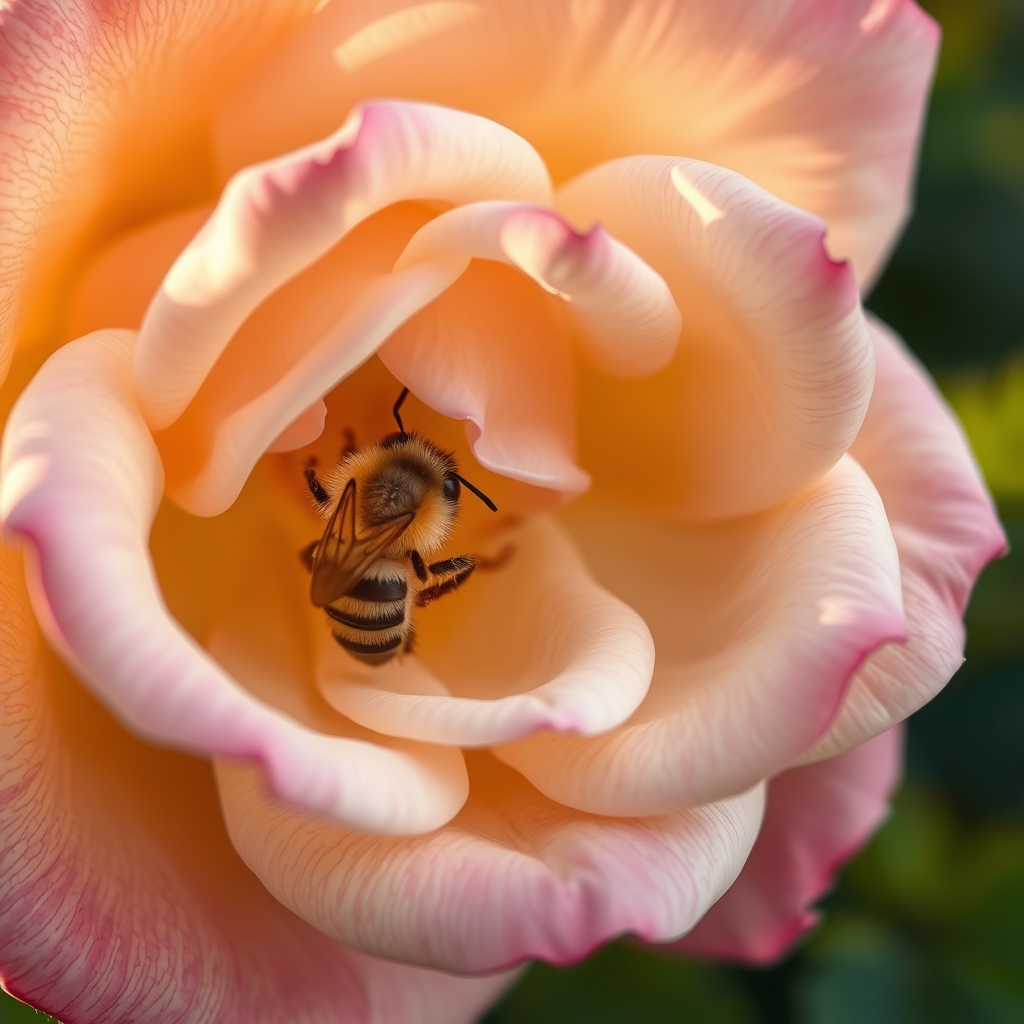 گل محمدی و زنبور عسل
4