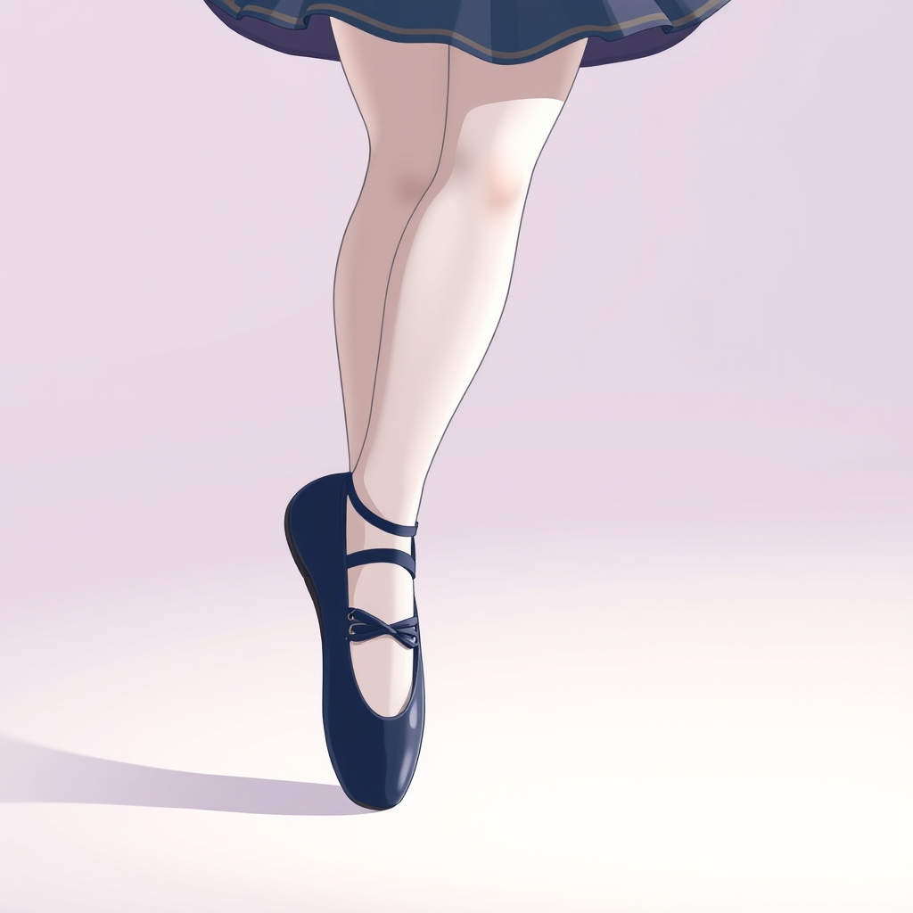 تصویر پاهای یه دختر که ساپورت سفید پوشیده و با کفش های رقص باله به رنگ آبی تیره به هنگام رقص18