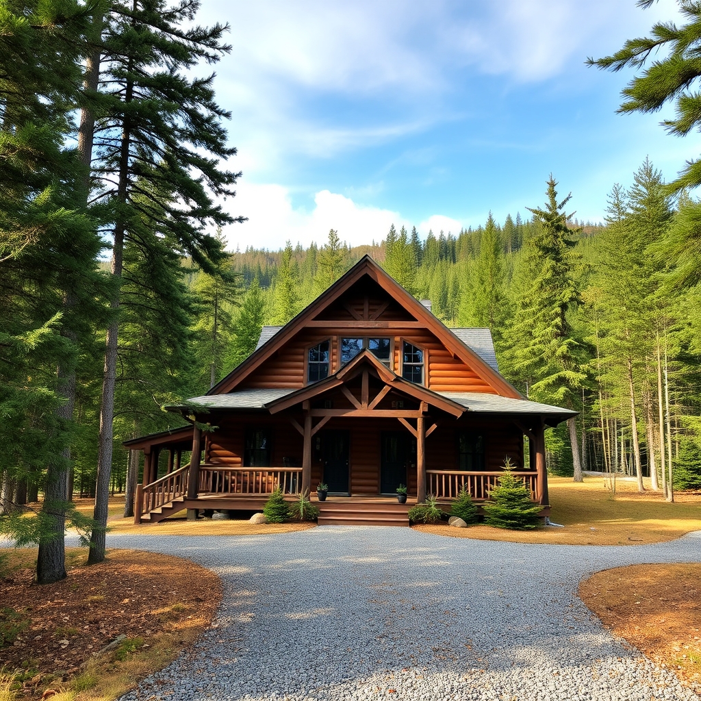 
یه کلبه ی قشنگ وسط جنگل شمال با کوهای پر از درخت ورودخونه ی زیبا ومه1