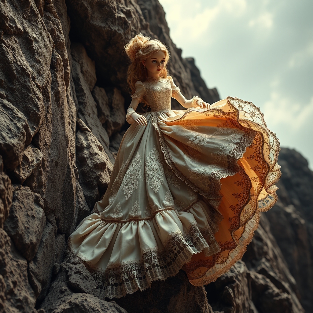 یک عروسک گول پیکر که درحال برگشتن از روی سخره ی سنگی است22