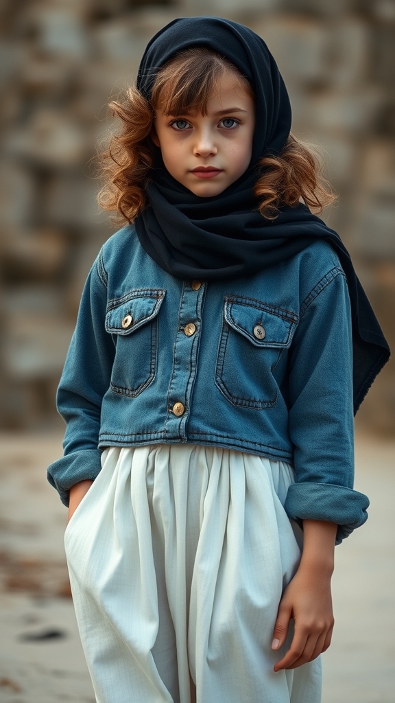 دختری با شلوار نیم بگ برفی همراه مانتو لی تا بالاس زانو و شال مشکی همراه با مو های چتری فرفری و دختر بسیار خوش چهره و سفید پوست10