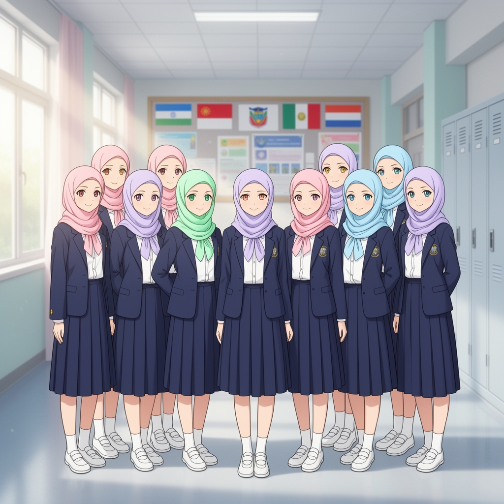 ۹تا دختران اعضای شورا در مدرسه باحجاب2