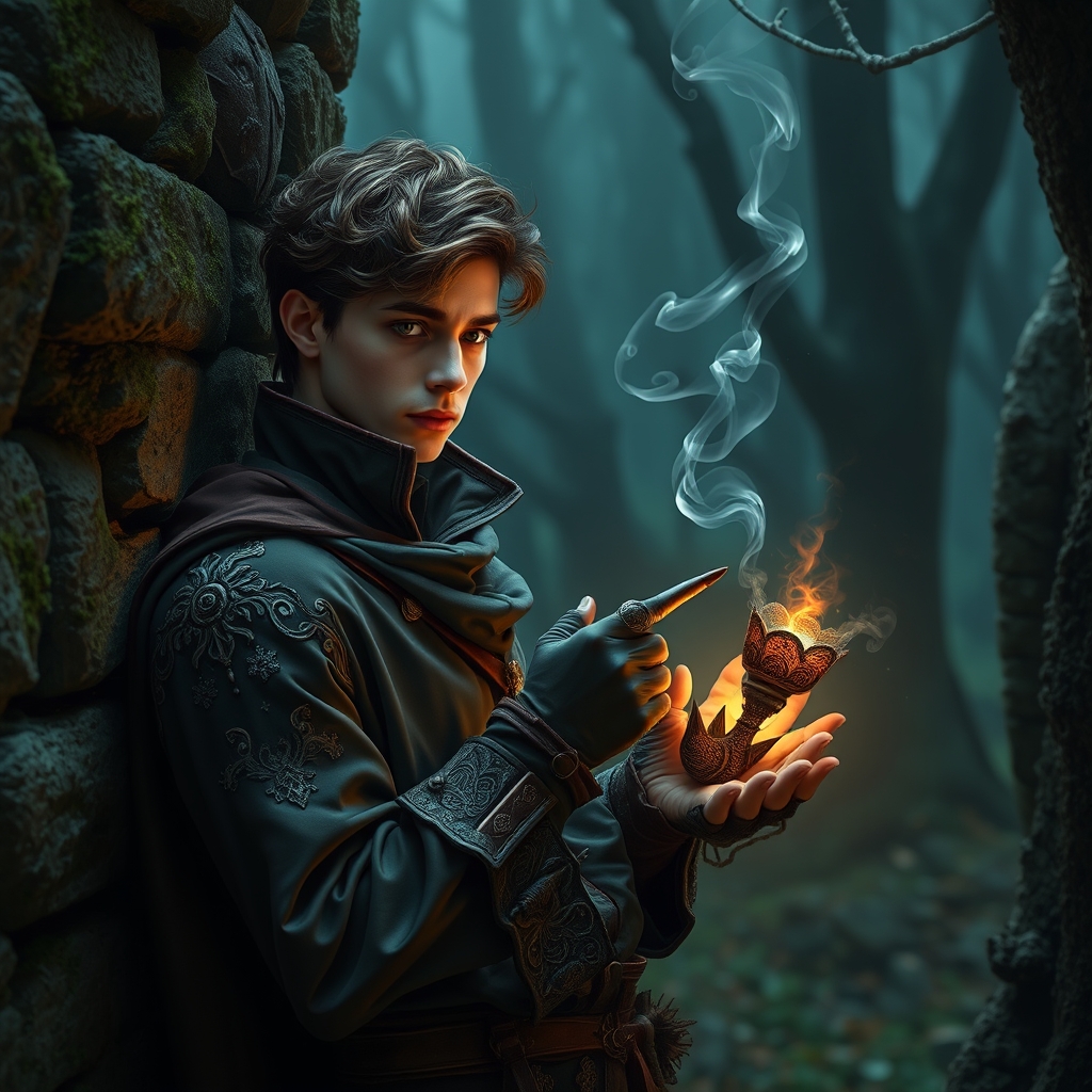 یه پسر که در حال سیگار کشیدن و و مخ زدنه
11