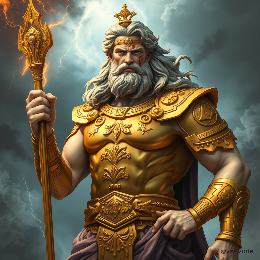 عکس زئوس با لباس جنگی و چشم زخمی 6