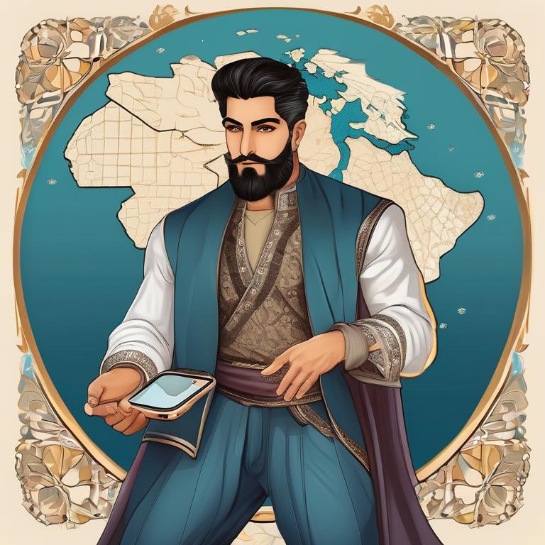 فردوسی با لباس گشاد و شلوار گشاد کردی و  گوشی به دست11