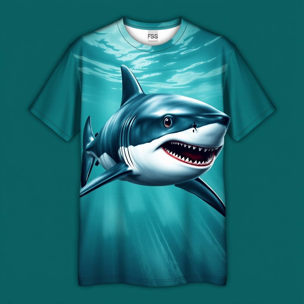 تیشرت با طرح کوسه9