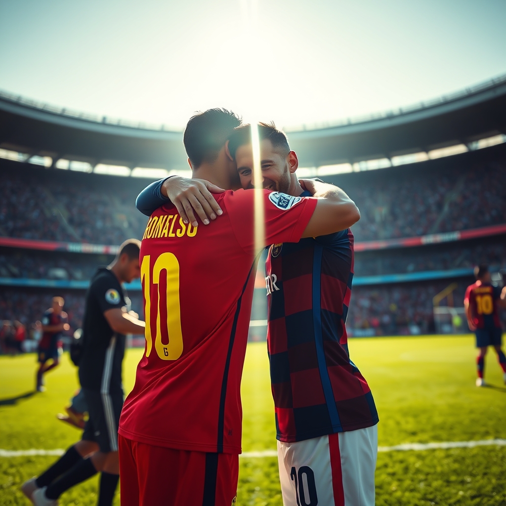 رونالدو مسی را بغل می کند
کند22