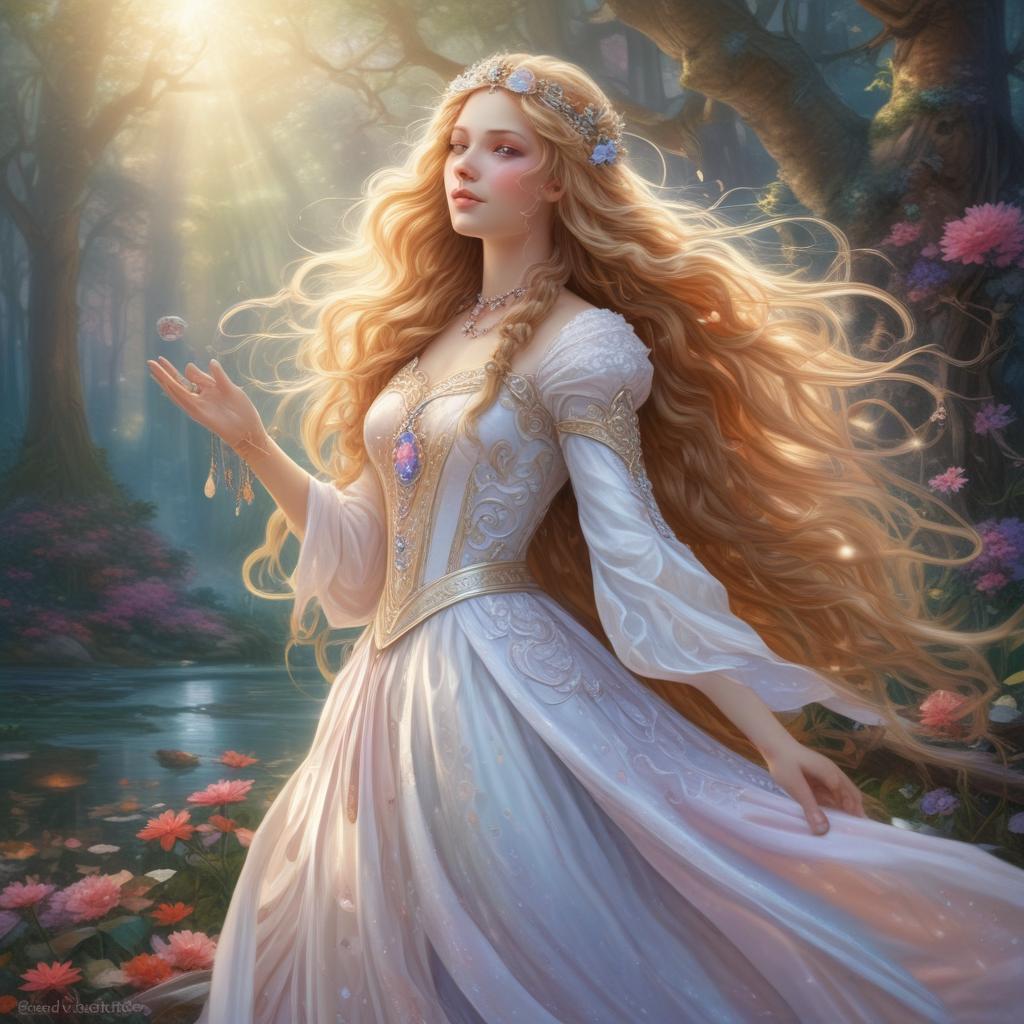 شاهزاده ی دختر زیبا با موی بلند و پوست سفید و براق 18