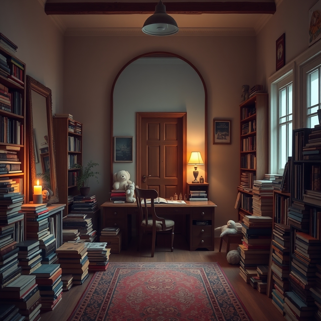 🪞📚📖✒️🪑🕯️🧸🚪12