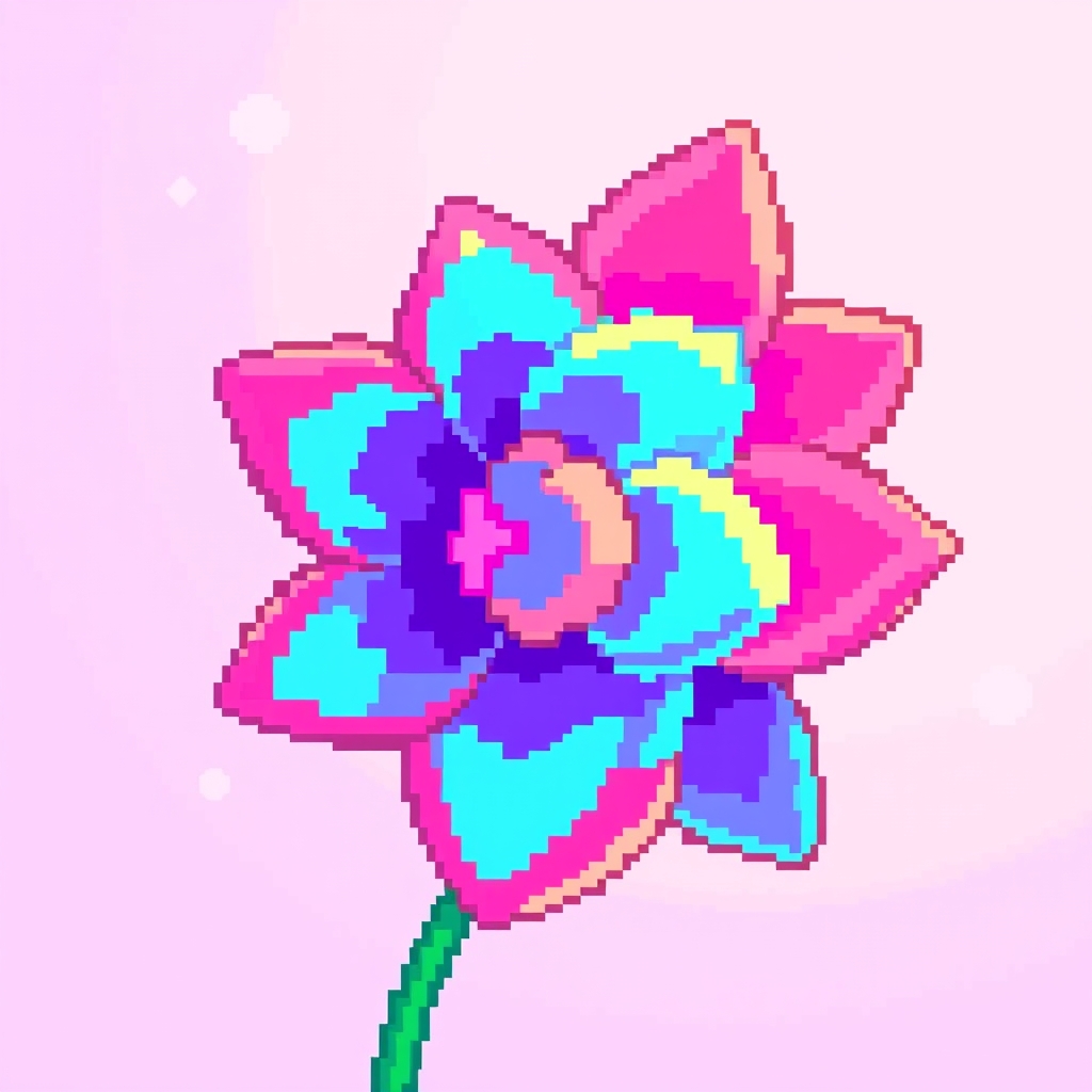 گل صورتی بنفش آبی 9