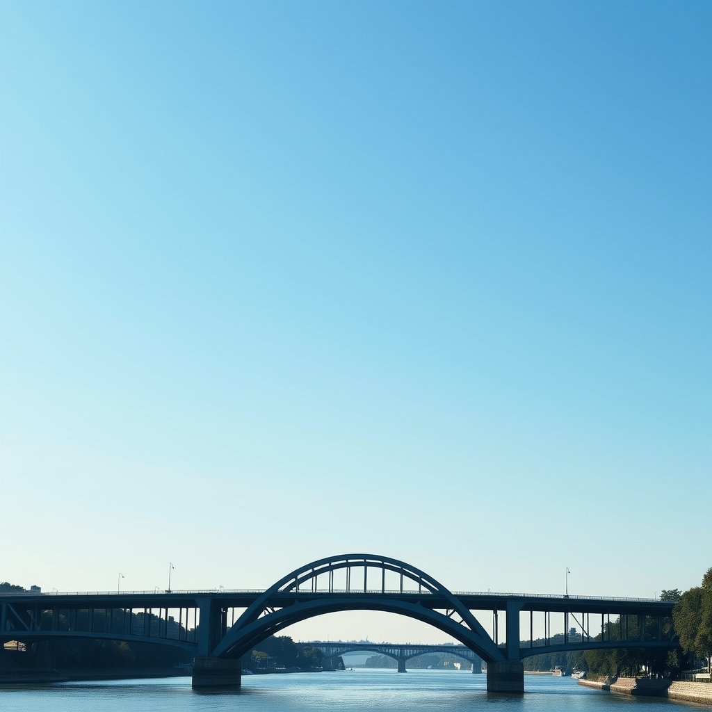 اسمان ابی و یک پل هلالی  زیر پل رودخانه 2