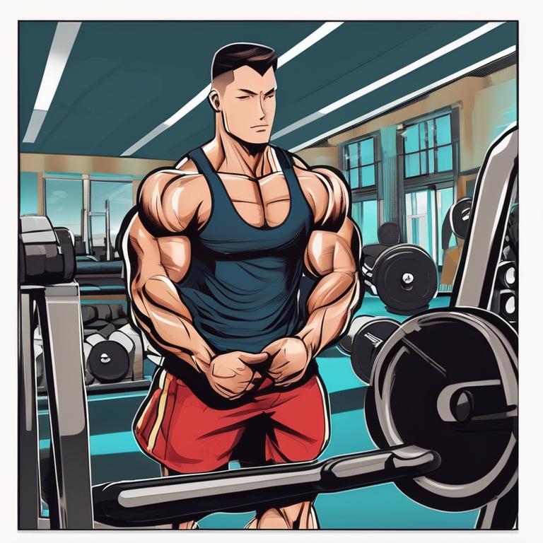 پسر تنها دلشکسته بدنساز در باشگاه
5