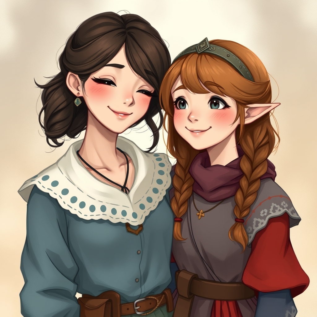 مادر و دختر شبیه هم خوشگل زیبا با لباش پرنسسی آبی و قرمز ❤❤ ولی دختر دختر ۱۰ ساله و مادر ۳۰ ساله 🙂🙂🙂2