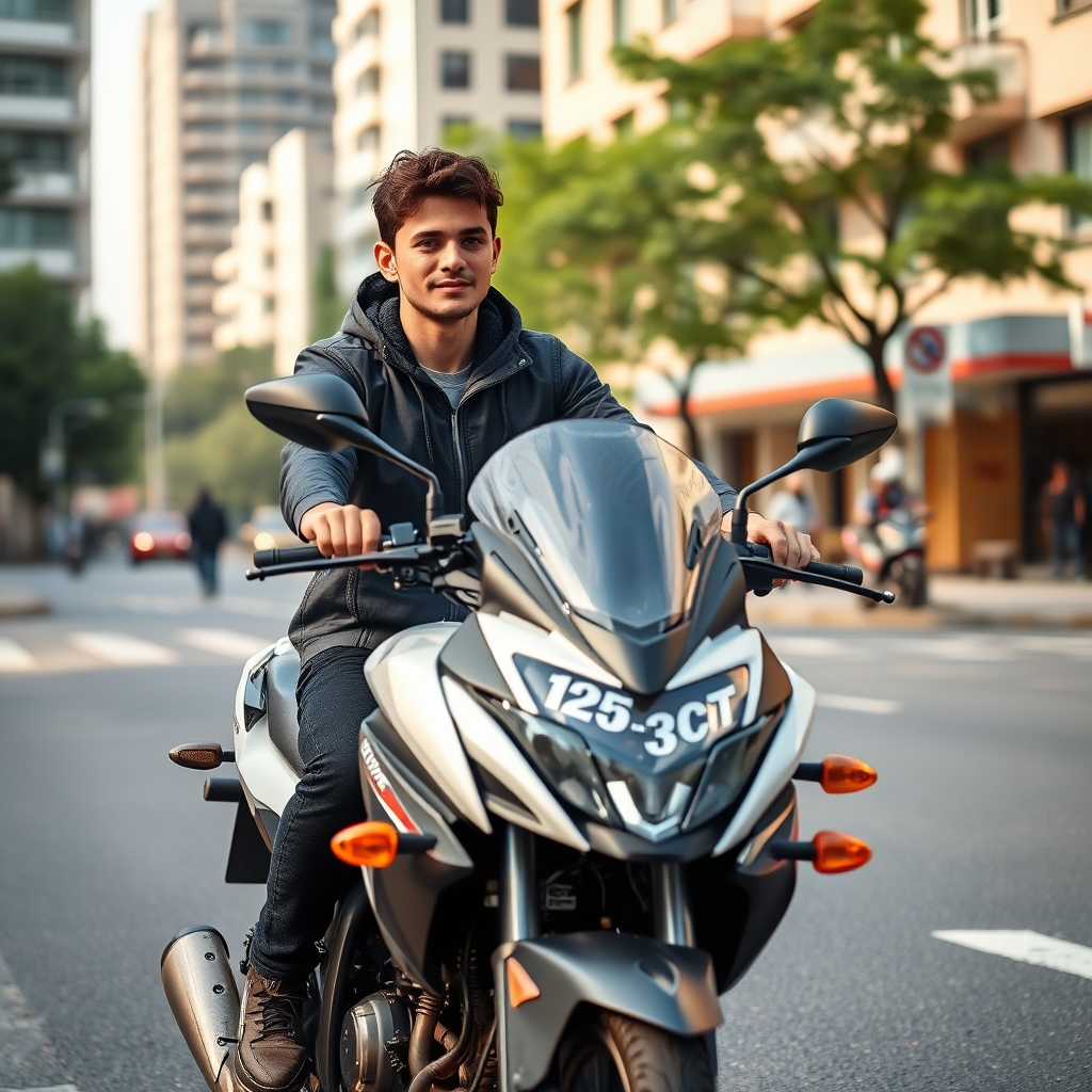 موتور ۱۲۵ که یک پسر سوار شده است 
7
