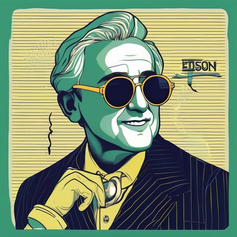 ادیسون سیگار در لب دارد و عینک مردانه ای زده است و گردنبند طلایی بر گردن دارد8