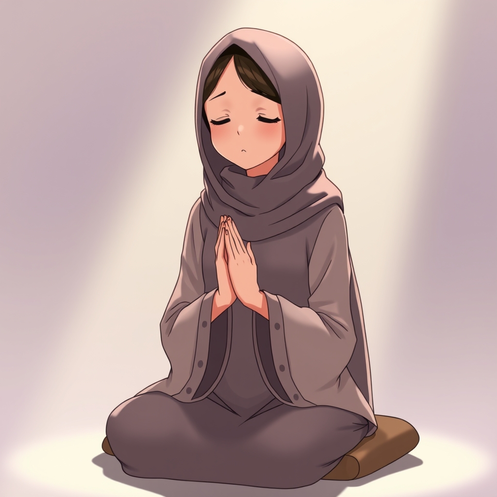 مهسا حجازی در حال نماز خواندن 
5