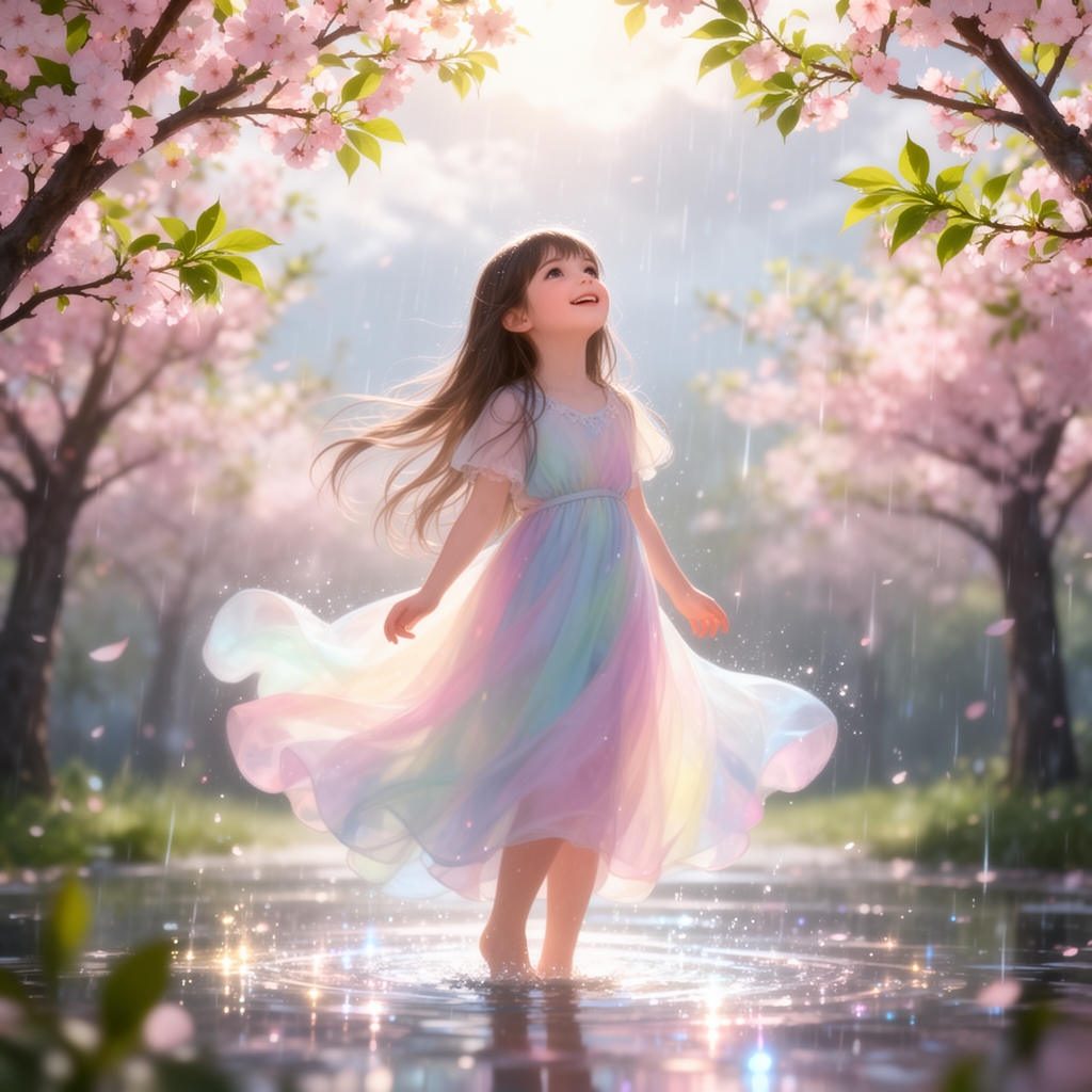 دختری در باران بهاری1