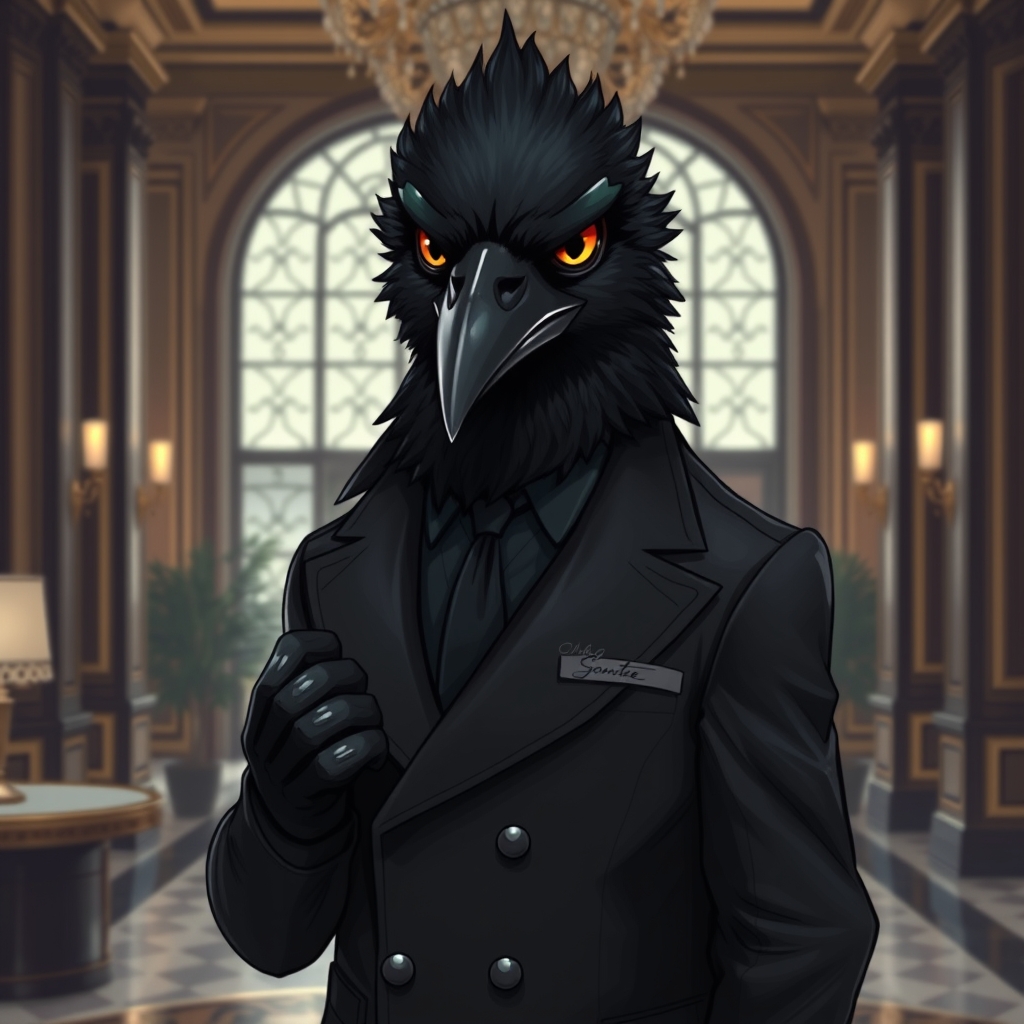 کلاغ سیاه  شبیه به انسان که جولی در هتلی استاد 10