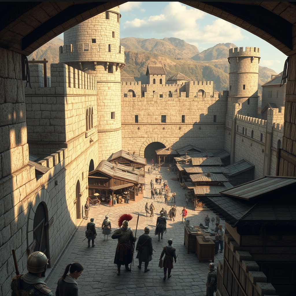 داخل یک شهر قلعه شکل نظامی دوران باستان14