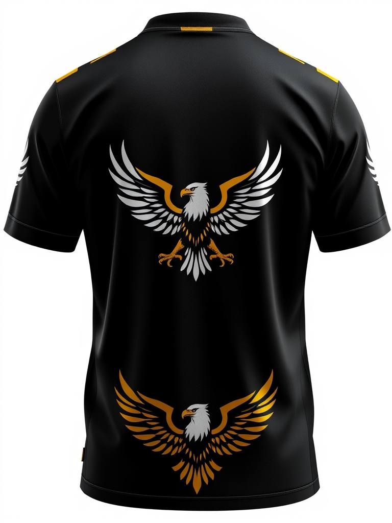 لباس باشگاه فوتبال در وسط لباس لگو عقاب داشته باشد و با رنگ سیاه و طلای و در پشت در پایین اینش لگو عقاب 19