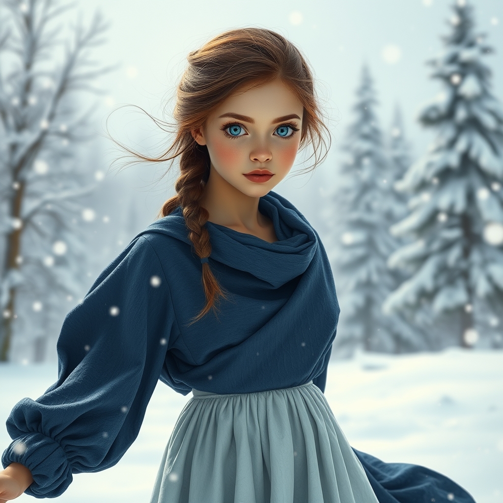 دختریکه قدرت زمستان برف رو داره وبسیار زیبا باچشمای گرد لبای عروسکی17