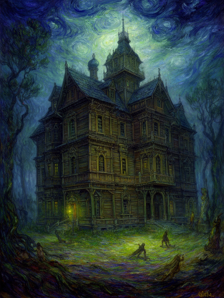 کاخ چوبی و بزرگ  که اسرار آمیز 
  به سبک پست امپرسیونیسم 1