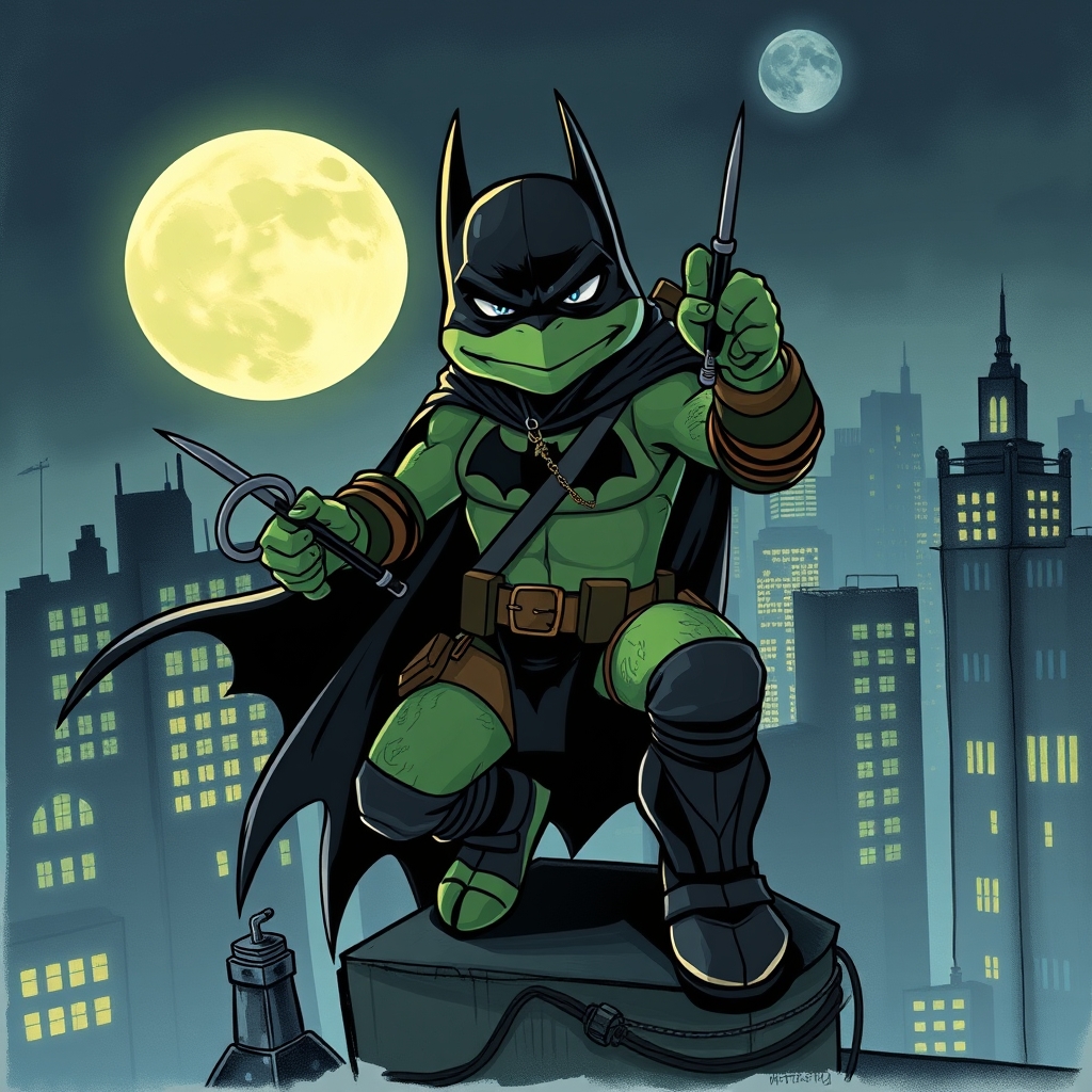 لاک پشت های نینجا رو با بتمن ترکیب کن0