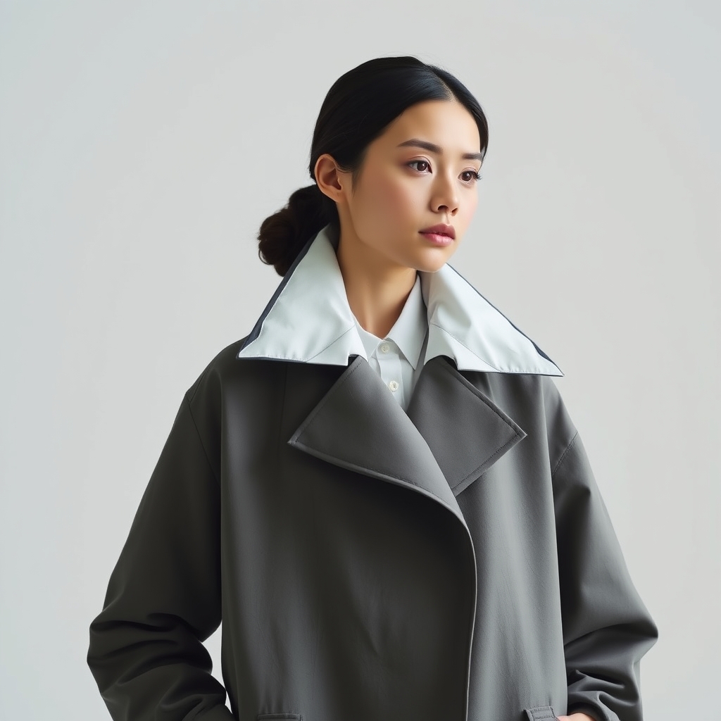 یک زن که در حال پوشیدن کتش است7