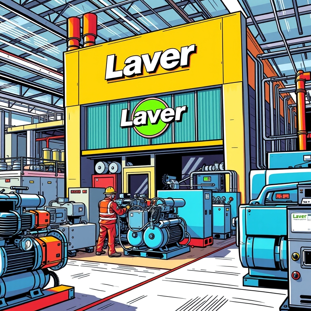 کارخانه تولید کمپرسور باد با برند laver13