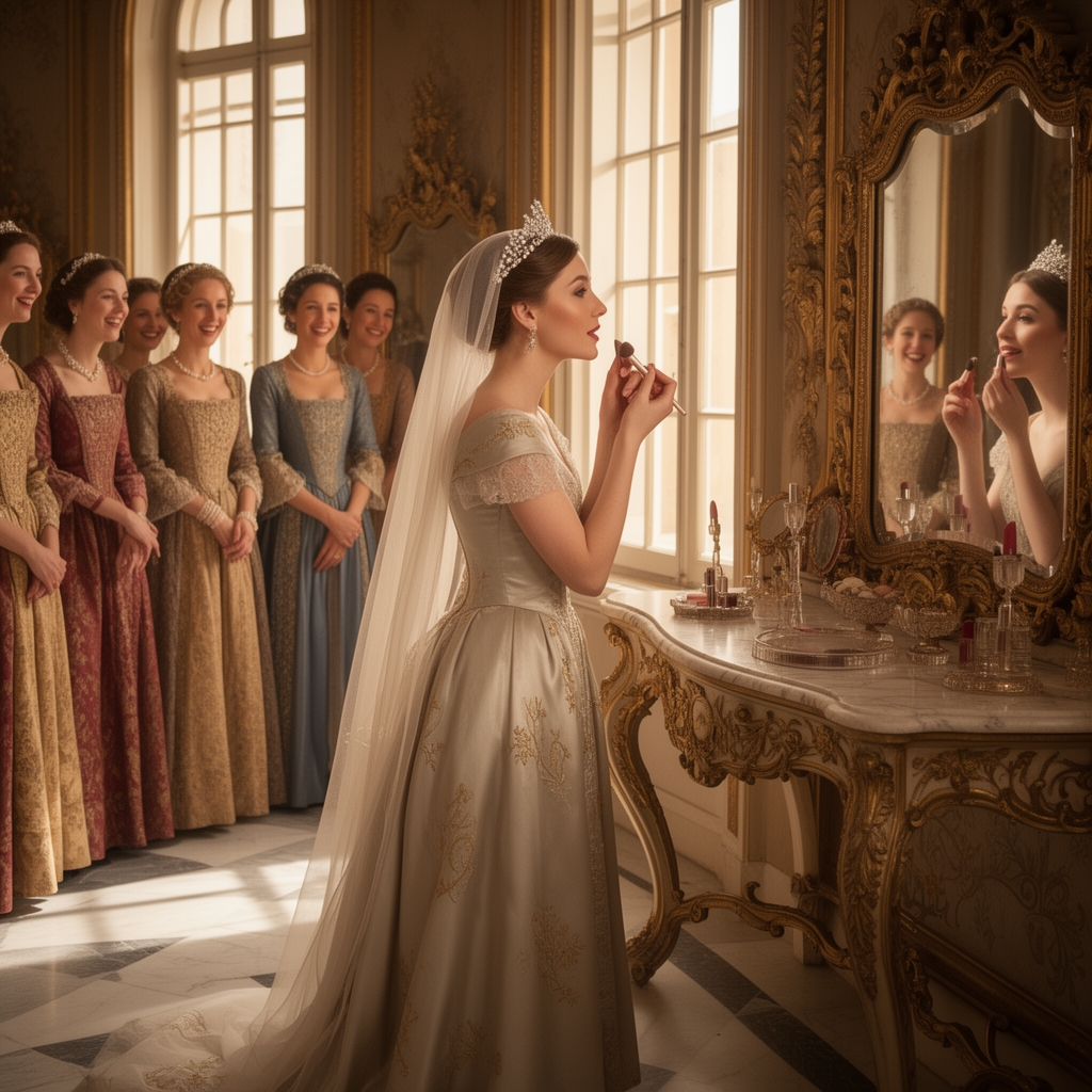 یک پرنسس که داره آرایش دخترانه می‌کنه و بقیه آما از دیدنش لذت می بردند آنقدر که زیبا بود 😍✨5