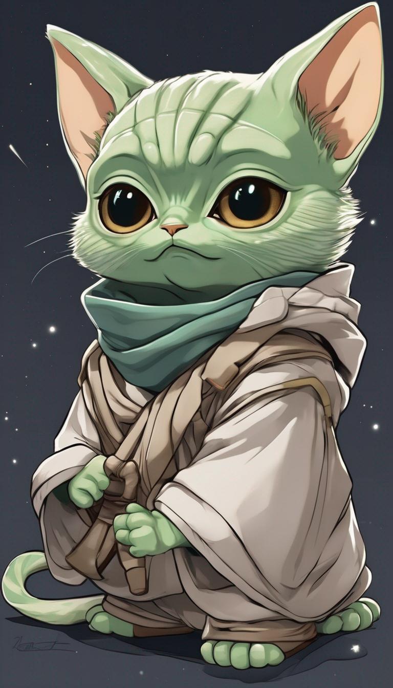 بیبی یودا ترکیب با گربه6