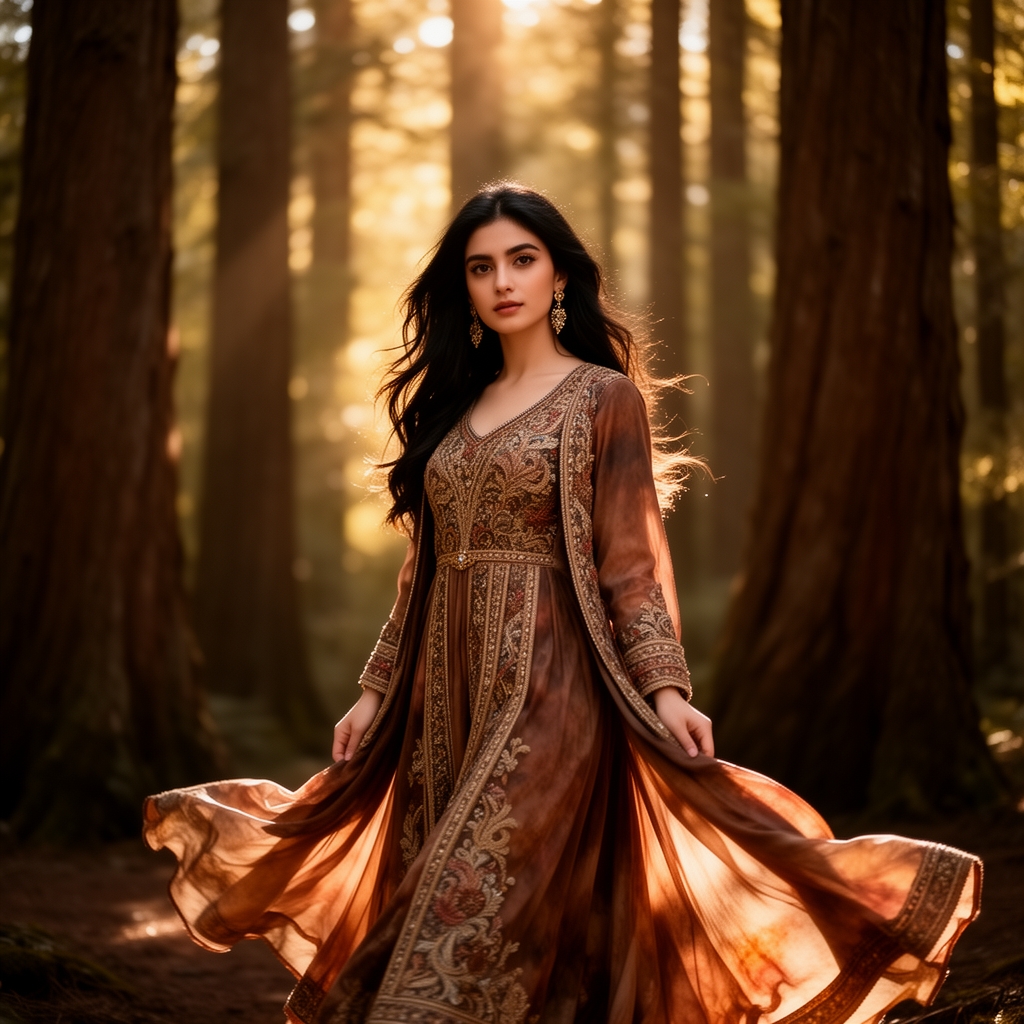 یک‌دختر‌الف‌به‌زیبایی‌‌شکوه‌خداوند‌با‌لباس‌زیبای‌الف‌در‌جنگل5