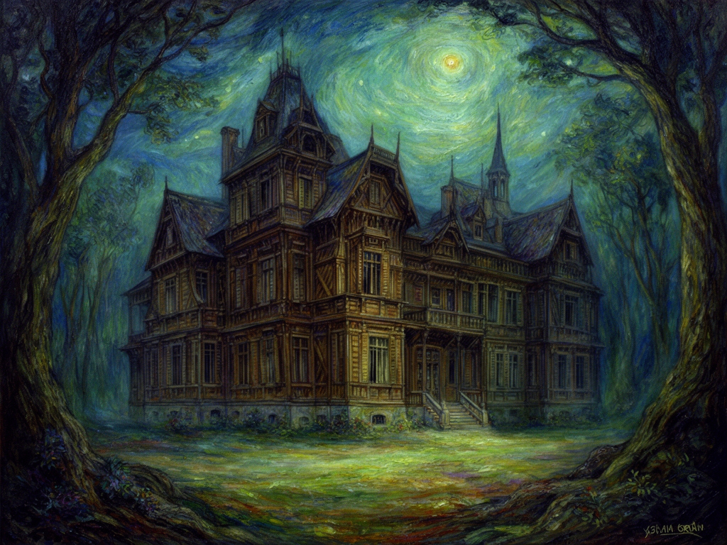کاخ چوبی و بزرگ  که اسرار آمیز 
  به سبک پست امپرسیونیسم 0