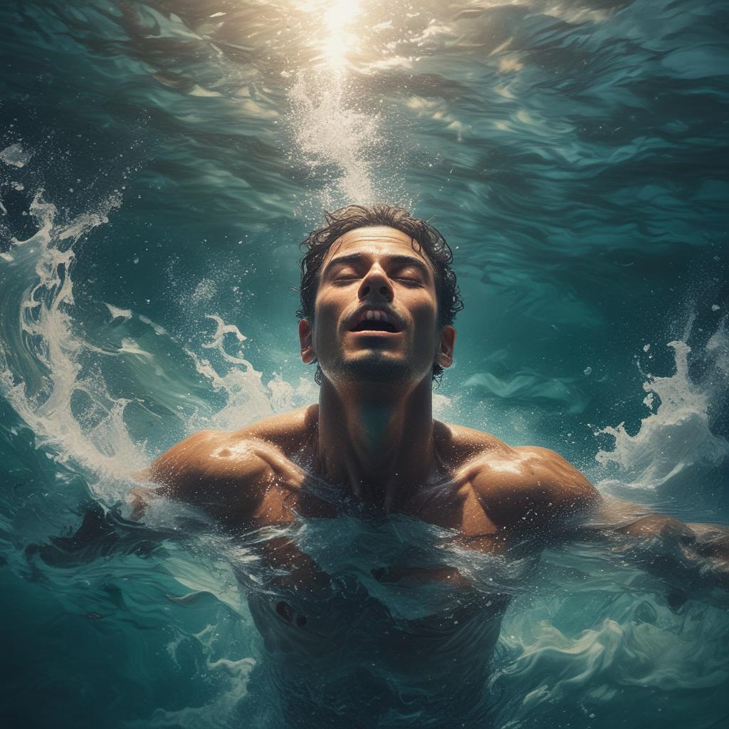 یک مرد در ابشار در حال غرق شدن
8