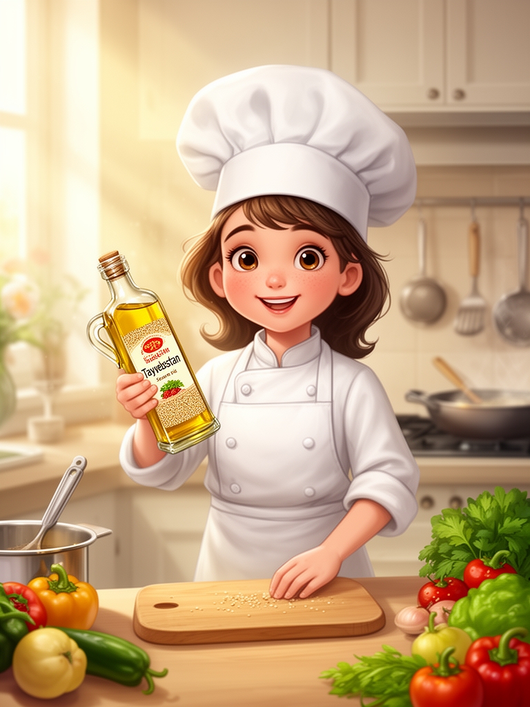 دختر بچه آشپز با روغن ارده tayyebestan0