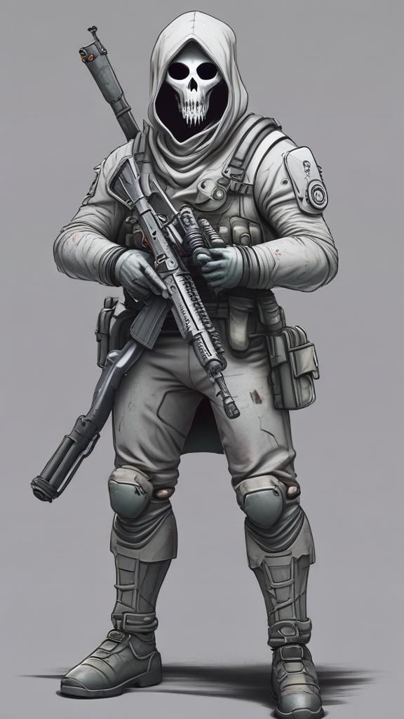 شخصیت گوست در کالاف دیوتی با تفنگ تک تیر انداز
15