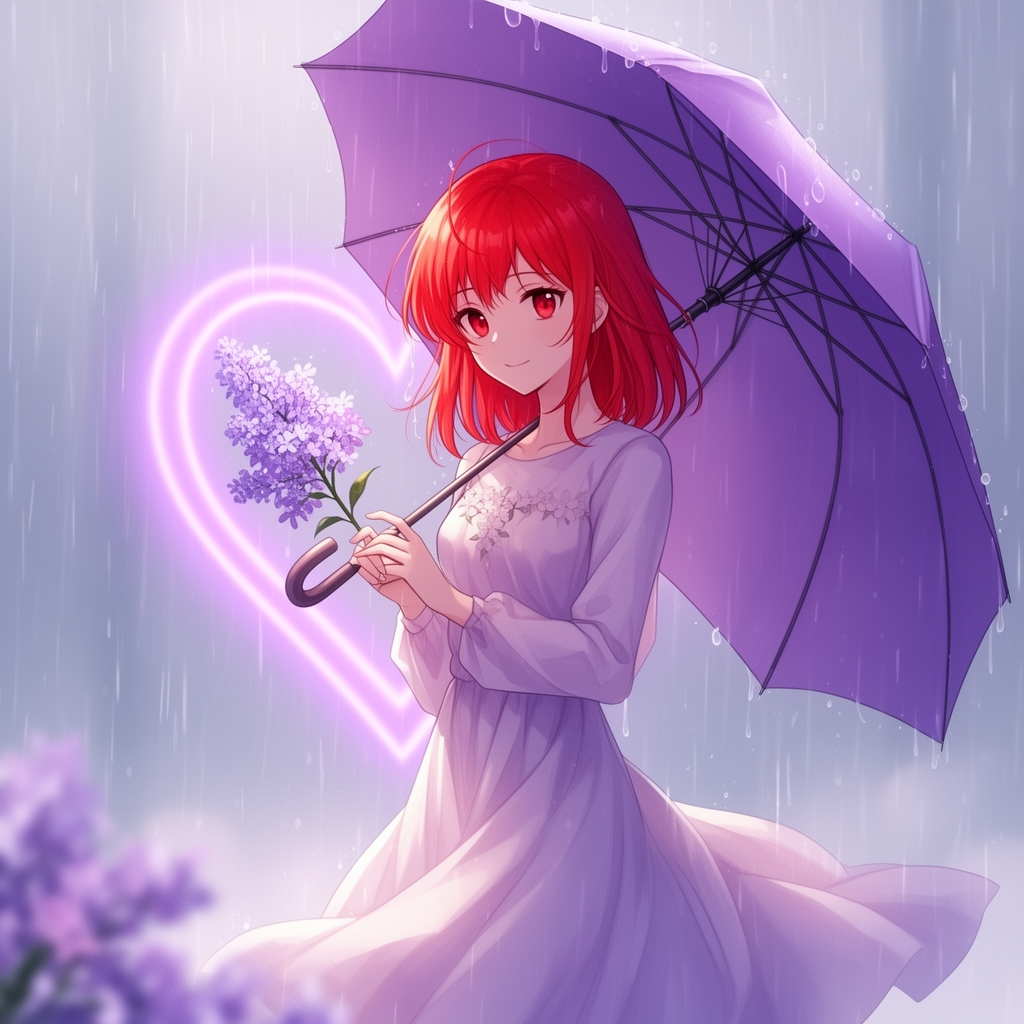 💜🪻☂️🌧👩🏻‍🦰👗4